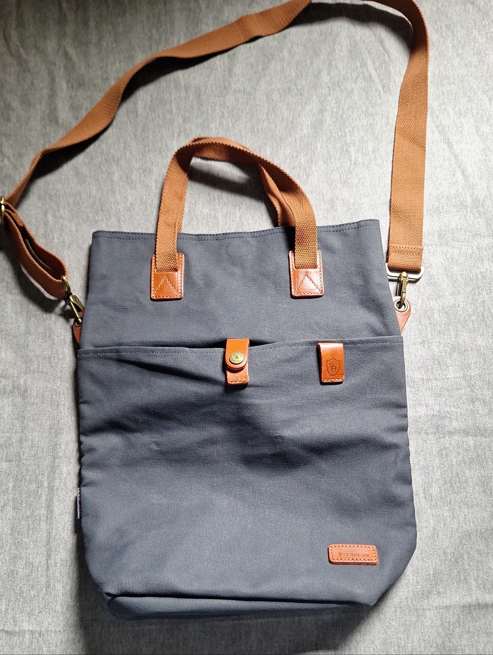 Tourbon  Canvas Clip-on Quick-release Bike Panniers Versatile Shoulder Bag - Picture 15 of 16